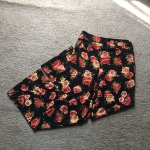 Floral Print Wide-Leg Pants